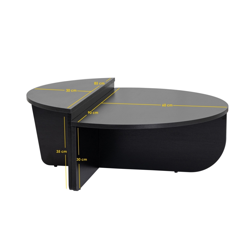 SET 2x Couchtisch ORION schwarz