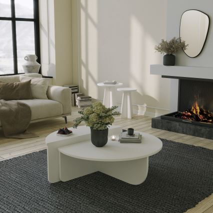 SET 2x Couchtisch PODIUM weiß