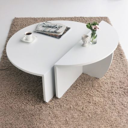 SET 2x Couchtisch PODIUM weiß