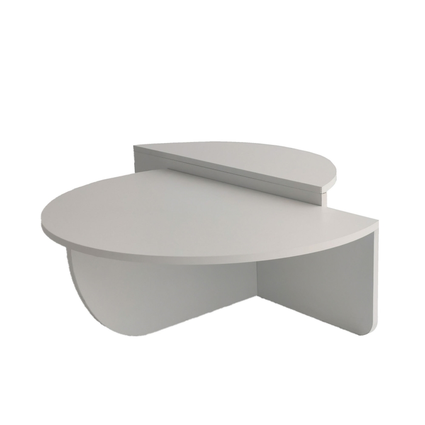SET 2x Couchtisch PODIUM weiß
