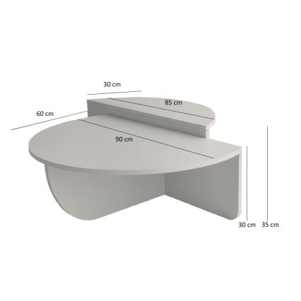 SET 2x Couchtisch PODIUM weiß