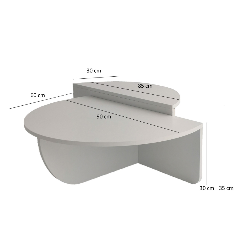 SET 2x Couchtisch PODIUM weiß