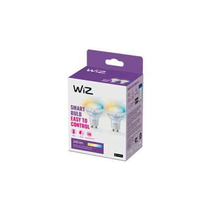 SET 2x dimmbare LED-Lampe PAR16 GU10/4,7W/230V 2700-6500K CRI 90 Wi-Fi - WiZ