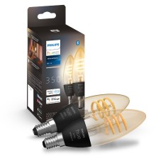 SET 2x Dimmbare LED-Glühbirne Philips Hue WHITE AMBIANCE E14/4,6W/230V