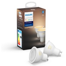 SET 2x Dimmbare LED-Glühbirne Philips Hue WHITE AMBIANCE GU10/5W/230V 2200-6500K