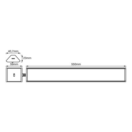 Ledvance - SET 2x Dimmbare LED Küchen-Unterbauleuchte mit Sensor CORNER 2xLED/6W/230V 3000K