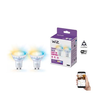 SET 2x dimmbare LED-Lampe PAR16 GU10/4,7W/230V 2700-6500K CRI 90 Wi-Fi - WiZ