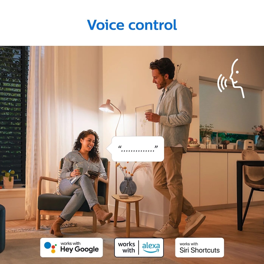 SET 2x Dimmbare LED-RGB-Glühlampe Philips A60 E27/8W/230V Wi-Fi
