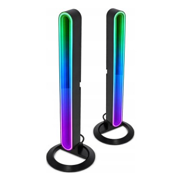 Set 2x dimmbare LED-RGBIC-Tischlampen LED/5W/5V schwarz + Fernbedienung
