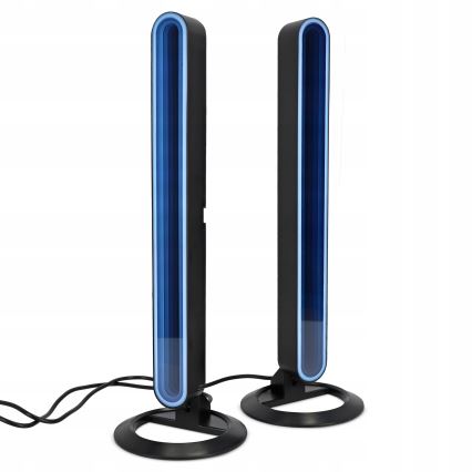 Set 2x dimmbare LED-RGBIC-Tischlampen LED/5W/5V schwarz + Fernbedienung