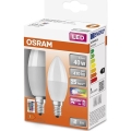 SET 2x Dimmbare LED-RGBW-Glühlampe B38 E14/4,9W/230V 2700K + Fernbedienung - Osram