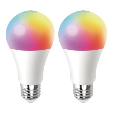 SET 2x Dimmbare LED-RGBW-Lampe MESH Smart A60 E27/12W/230V 2700-6500K + Fernbedienung - Aigostar