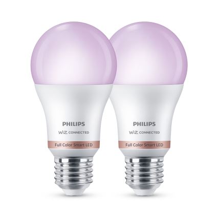 Set 2x dimmbares RGB-LED-Leuchtmittel Philips SMART A60 E27/12,5W/230V 2200-6500K