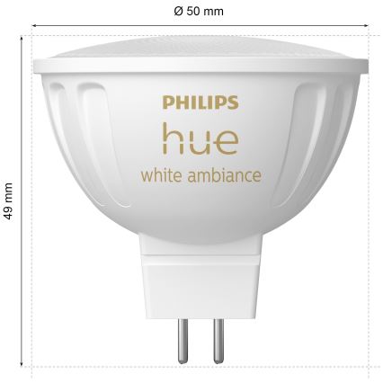 SET 2x Dimmbares LED-Leuchtmittel Philips Hue White Ambiance GU5,3/MR16/5,1W/12V 2200-6500K