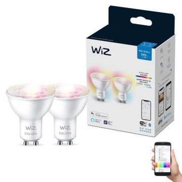 SET 2x Dimmbares LED-RGBW-Leuchtmittel PAR16 GU10/4,7W/230V 2200-6500K Wi-Fi - WiZ