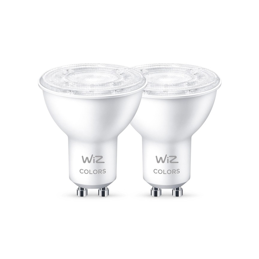 SET 2x Dimmbares LED-RGBW-Leuchtmittel PAR16 GU10/4,7W/230V 2200-6500K Wi-Fi - WiZ