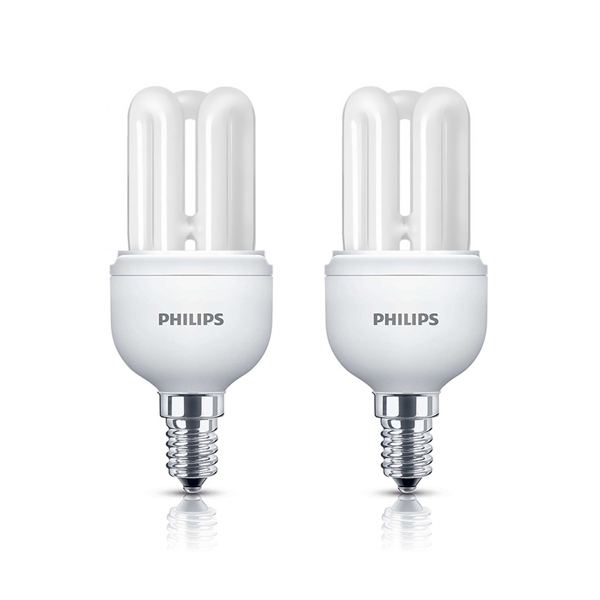 SET 2x Sparglühlampe GENIE E14/8W/230V - Philips 929689133313