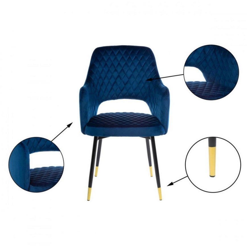 SET 2x Esszimmerstuhl SENKO blau