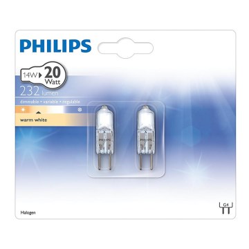 SET 2x Halogenlampe Philips G4/14W/12V