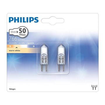 SET 2x Hochleistungs-Leuchtmittel Philips GY6,35/35W/12V 3100K