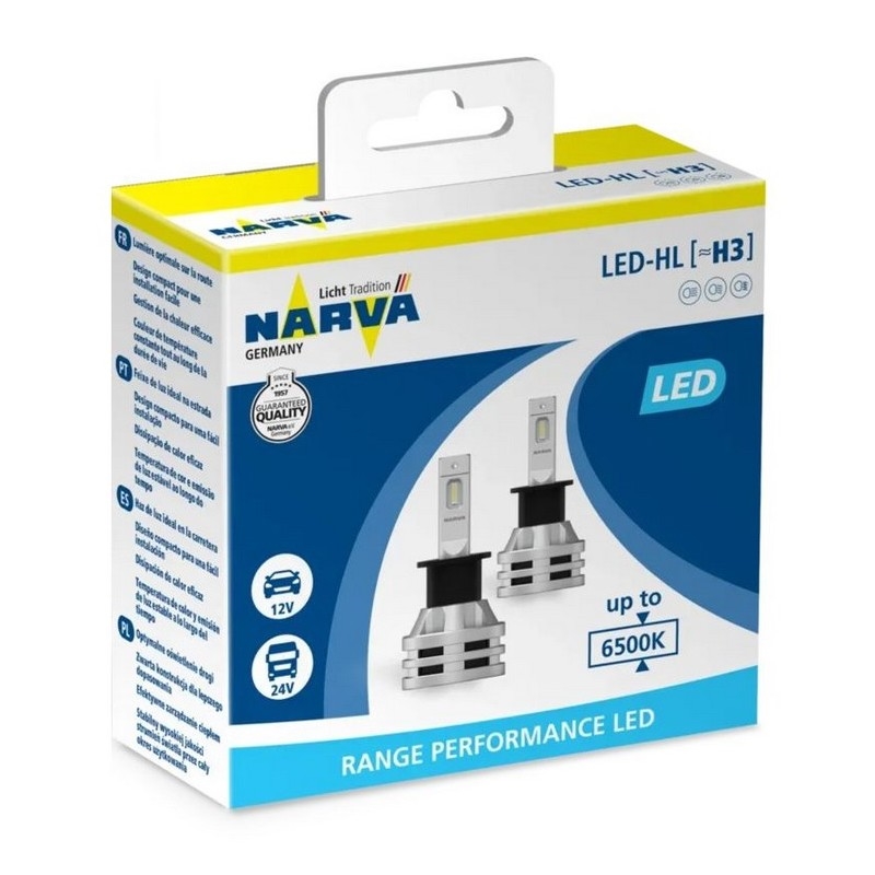 SET 2x LED Auto-Lampe H3 PK22s/19W/12V 6500K - Narva 18058RPNVAX2