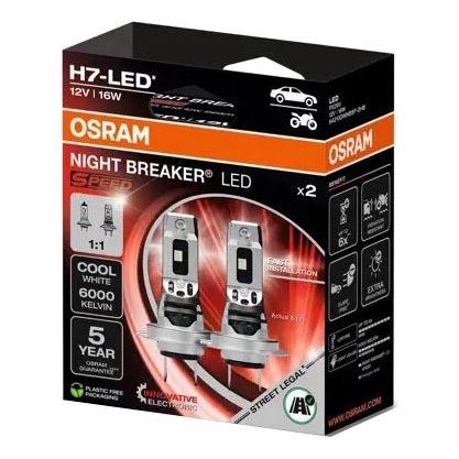 SET 2x LED-Autolampe NIGHT BREAKER H7 PX26d/16W/12V 6000K - Osram