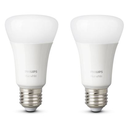 SET 2x LED-Dimm-Glühbirne Philips Hue WHITE E27/9W/230V 2700K