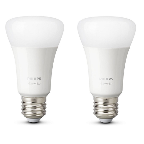 WHITE 2700K Hue Philips SET 2x E27/9W/230V LED-Dimm-Glühbirne