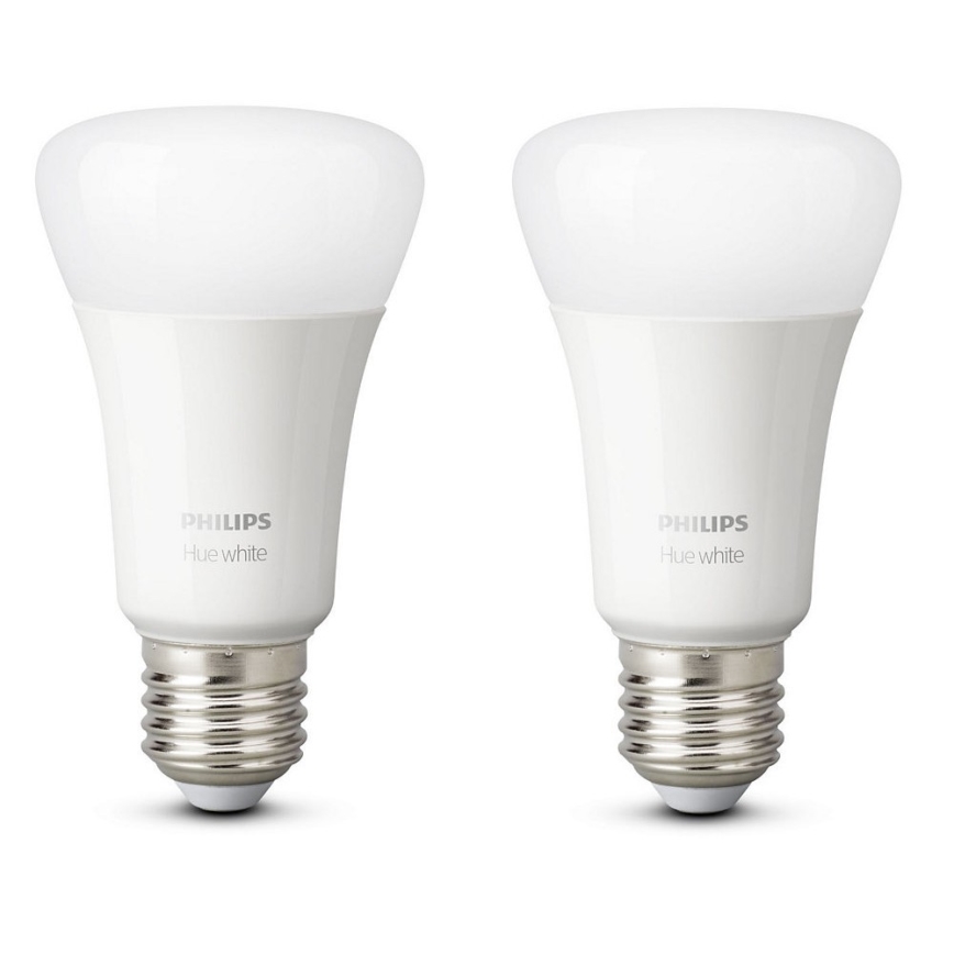 SET 2x LED-Dimm-Glühbirne Philips Hue WHITE E27/9W/230V 2700K