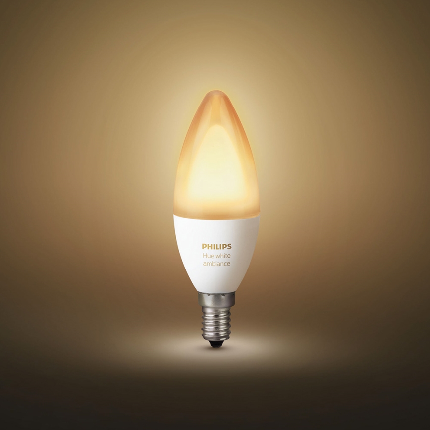 2er SET -  LED dimmbare Glühbirne Philips HUE WHITE AMBIANCE E14/6W/230V