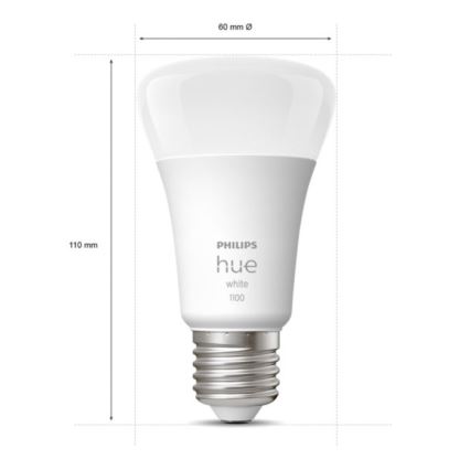 SET 2x LED dimmbare Glühbirne Philips Hue WHITE E27/9,5W/230V 2700K