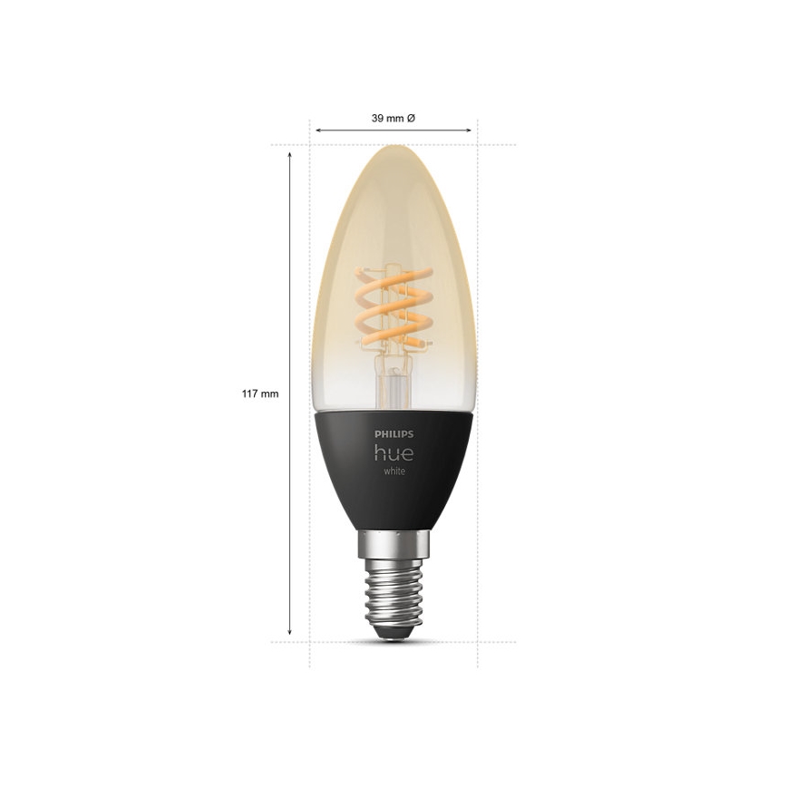 SET 2x LED dimmbare Glühbirne Philips Hue WHITE FILAMENT E14/4,5W/230V 2100K