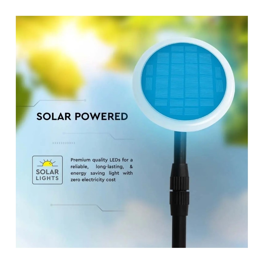 SET 2x LED Einstellbare Solarleuchte GARDEN LED/3W/5V 42-80 cm 4000K IP65