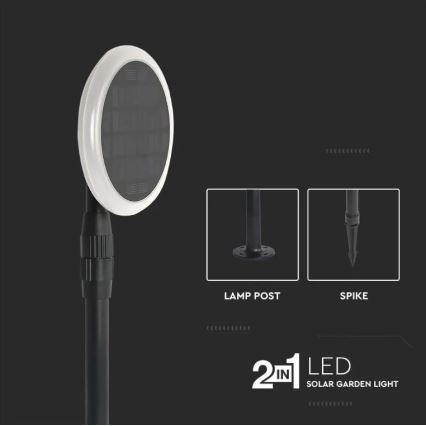 SET 2x LED Einstellbare Solarleuchte GARDEN LED/3W/5V 42-80 cm 4000K IP65