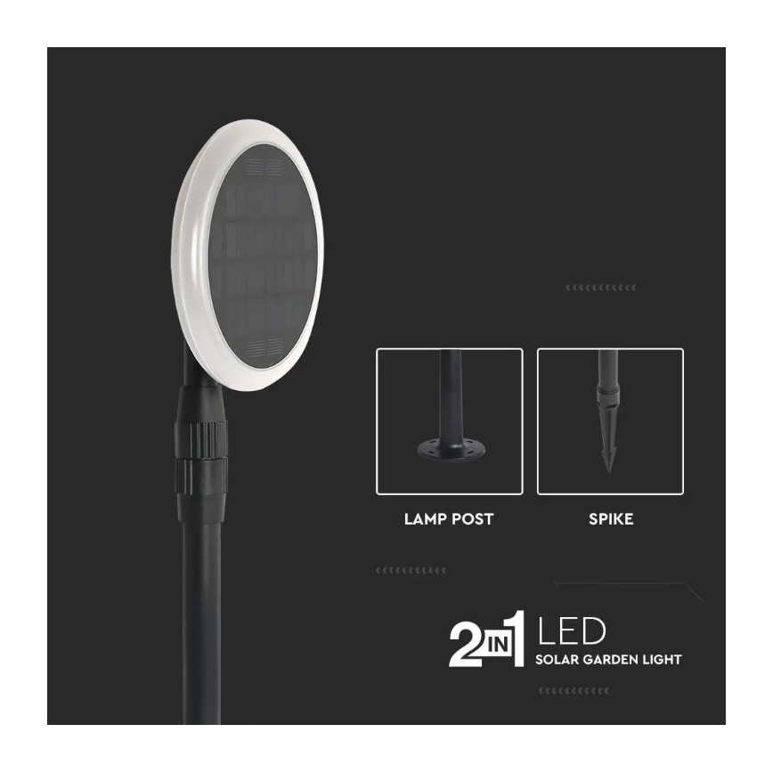 SET 2x LED Einstellbare Solarleuchte GARDEN LED/3W/5V 42-80 cm 4000K IP65