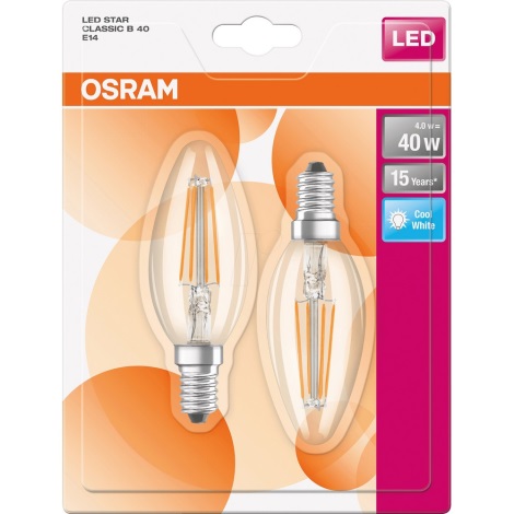 SET 2x LED Glühbirne E14/4W/230V 4000K - Osram