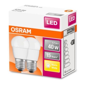 SET 2x LED Glühbirne E27/5,7W/230V 2700K - Osram