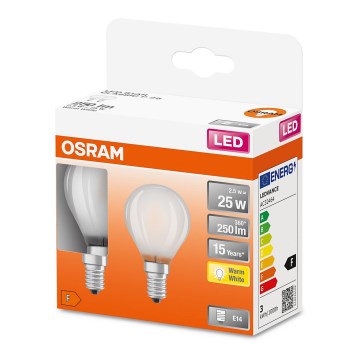 SET 2x LED-Glühbirne P45 E14/2,5W/230V 2700K - Osram