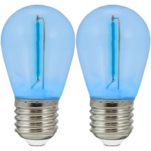 SET 2x LED-Glühbirne PARTY E27/0,3W/36V blau