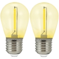SET 2x LED-Glühbirne PARTY E27/0,3W/36V gelb