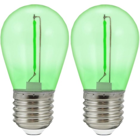 SET 2x LED-Glühbirne PARTY E27/0,3W/36V grün