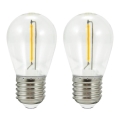 SET 2x LED-Glühbirne PARTY E27/0,5W/36V 2200K