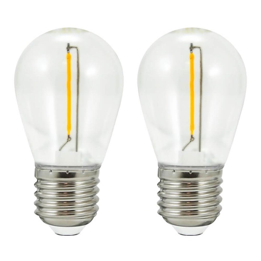 SET 2x LED-Glühbirne PARTY E27/0,5W/36V 2200K