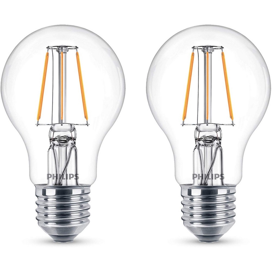 SET 2x LED Glühbirne Philips E27/4,3W/230V 2700K