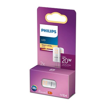 SET 2x LED-Glühbirne Philips G4/1,8W/12V 2700K