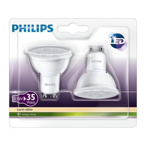 SET 2x LED-Glühbirne Philips GU10/3,5W/230V