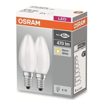 SET 2x LED Glühbirne STAR B40 E14/4W/230V 2700K - Osram
