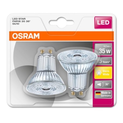 SET 2x LED Glühbirne STAR GU10/2,6W/230V 2700K - Osram