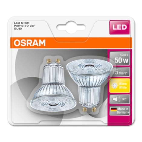 SET 2x LED Glühbirne STAR GU10/4,3W/230V 2700K - Osram