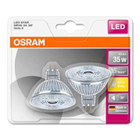 SET 2x LED Glühbirne STAR GU5,3/4,6W/12V 2700K - Osram